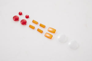 1:10 Toyota FJ40 lens set with red, orange, and clear lenses on white background
