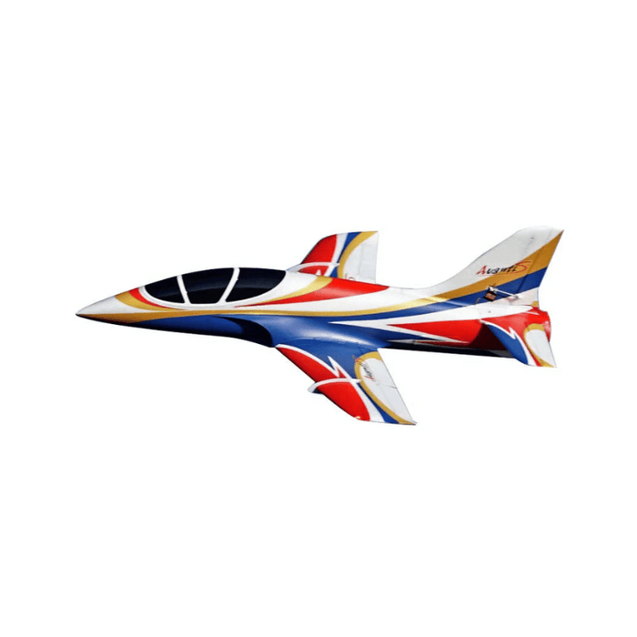 FMS EDF Jet 70mm Avanti V3 PNP in red, blue, and gold color scheme